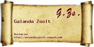 Galanda Zsolt névjegykártya